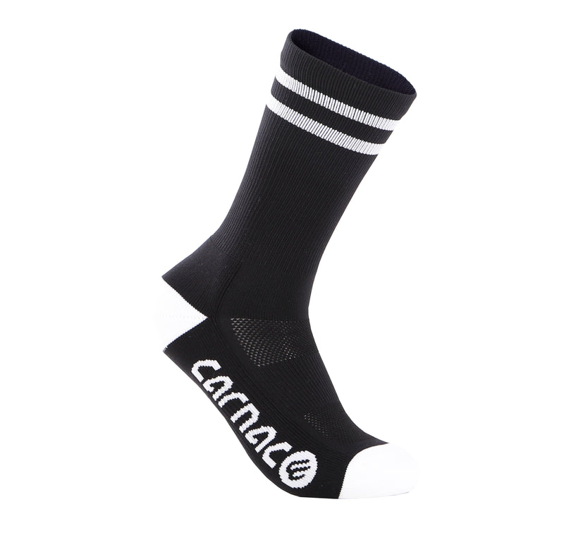 Carnac Stripe Perform Cycling Socks / Black & White
