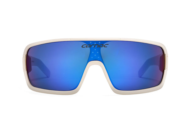 Carnac Feldman Sunglasses / Matt White / Blue Revo