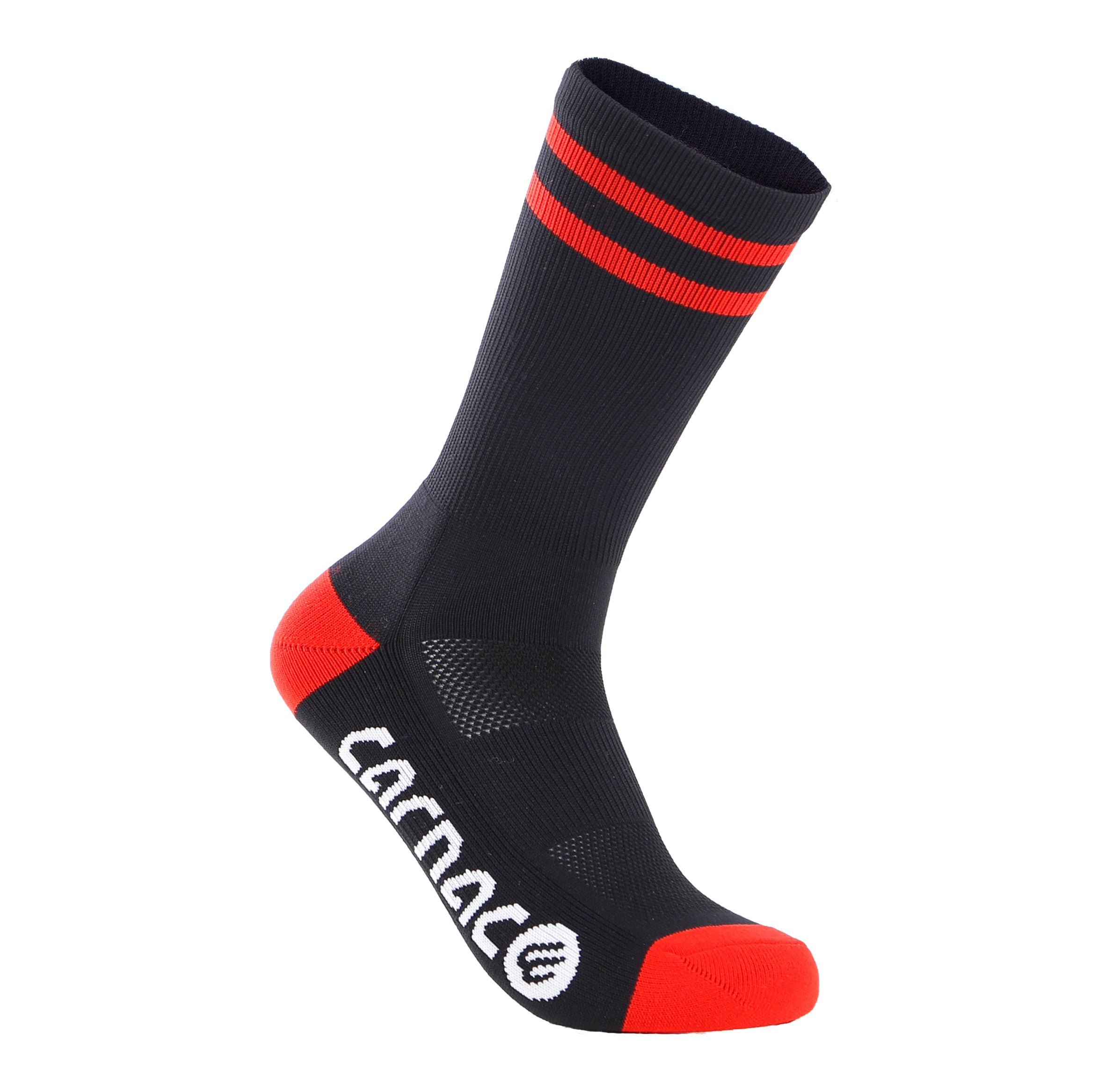 Carnac Stripe Perform Cycling Socks / Black & Red