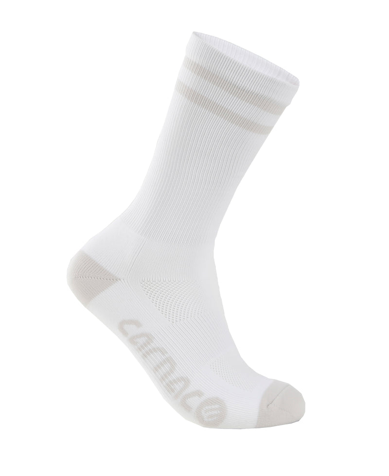 Carnac Stripe Perform Cycling Socks / White & Grey