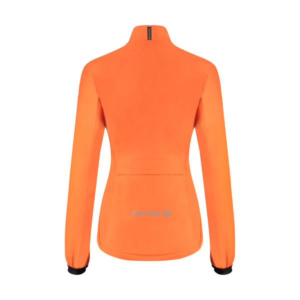 Carnac Women's Orange Waterproof Cycling Rain Jacket