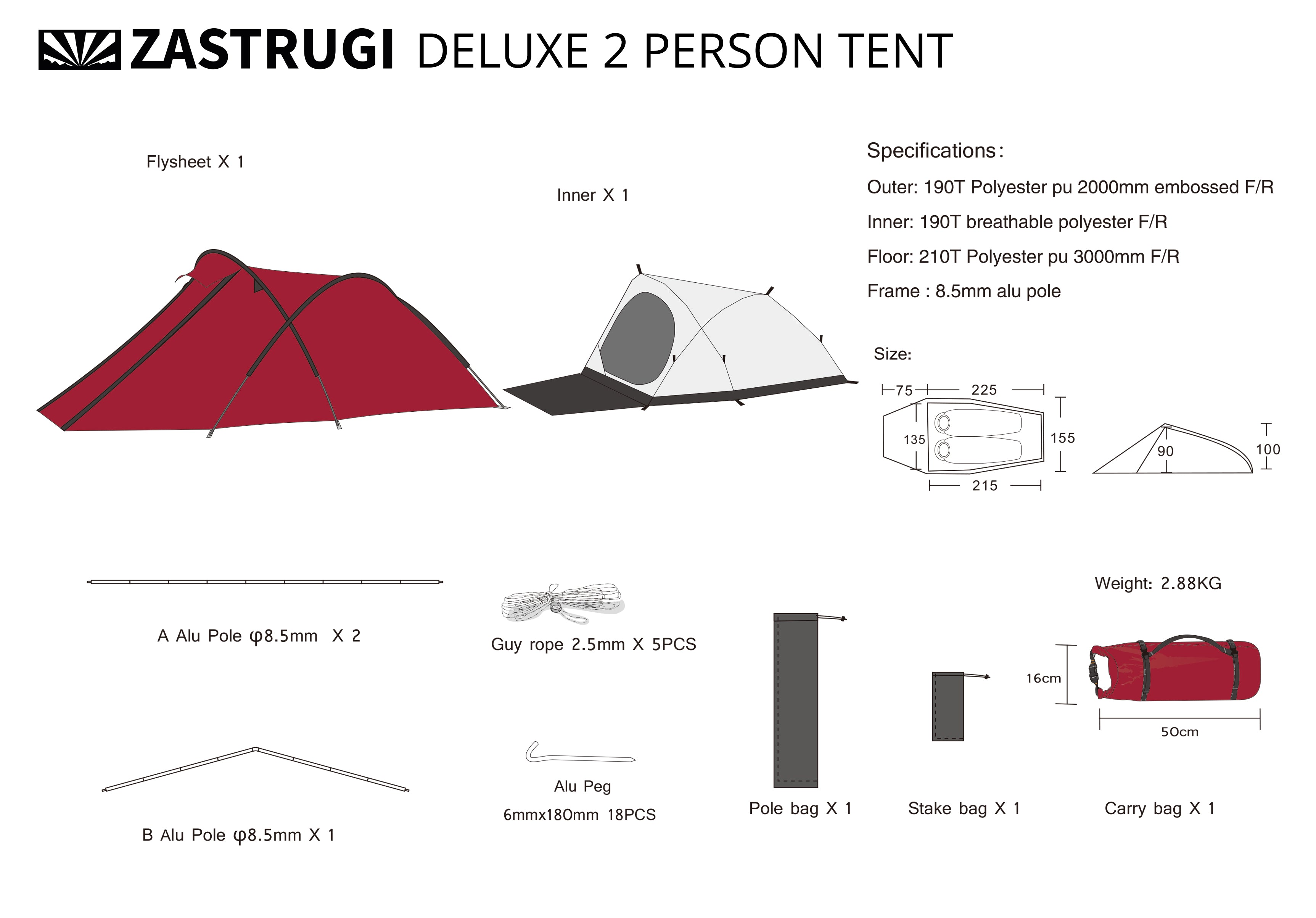 Zastrugi Deluxe 2 Person Tent
