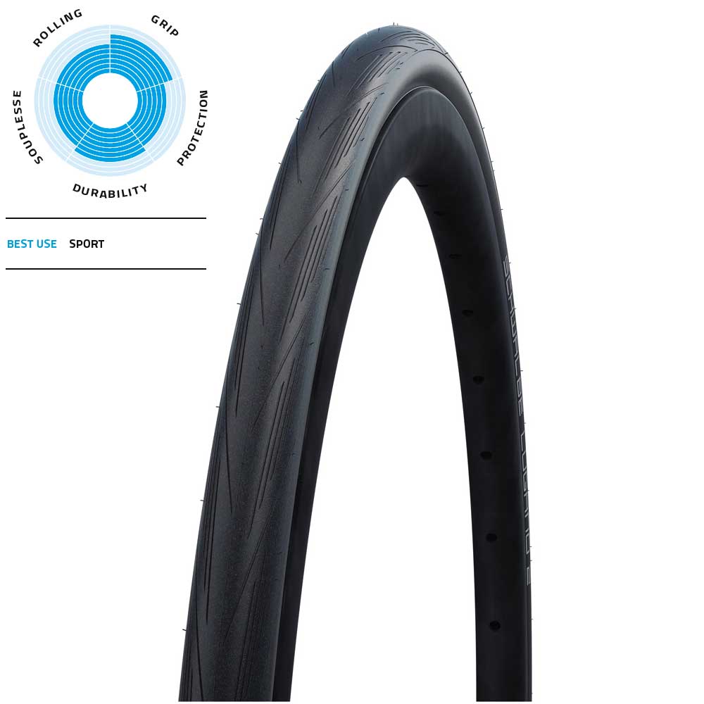 Schwalbe Lugano II Folding Tyre / 700c / 25mm / Black